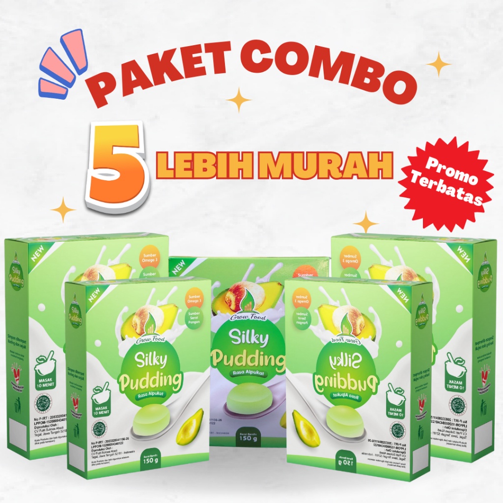 

Puding Balita Grow Food Silky Paket Hemat 5 - MPASI - Puding Bayi