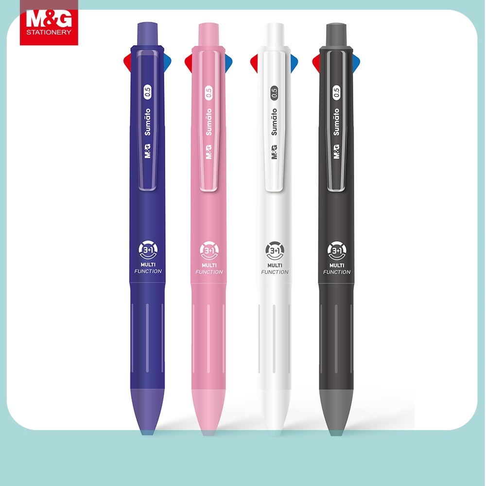 

M&G 3+1 MULTI FUNCTION BALLPOINT PEN 0.7 MM 3 COLORS + MECHANICAL PENCIL COMFORT RUBBER GRIP 0.5 MM ADPT5571 BLACK / BLUE / RED
