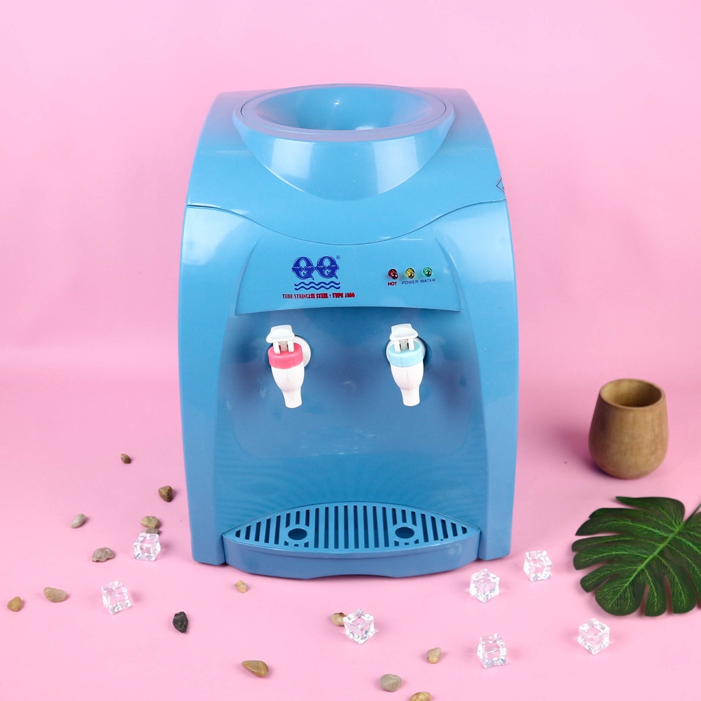VV - QQ Dispenser Air Panas 1166 Tube Stainless Biru / Dispenser Air Minum Panas Dingin