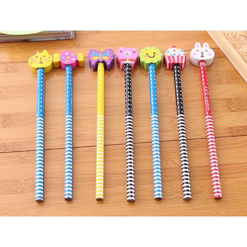 

17. Pensil Penghapus Karakter Lucu (TheHansCorner)
