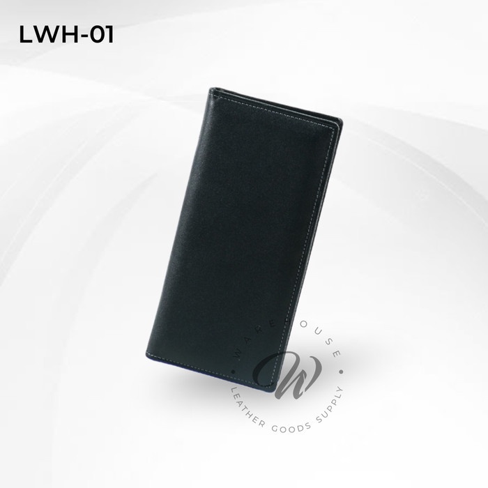 Dompet panjang kulit asli pria wanita  - Hitam