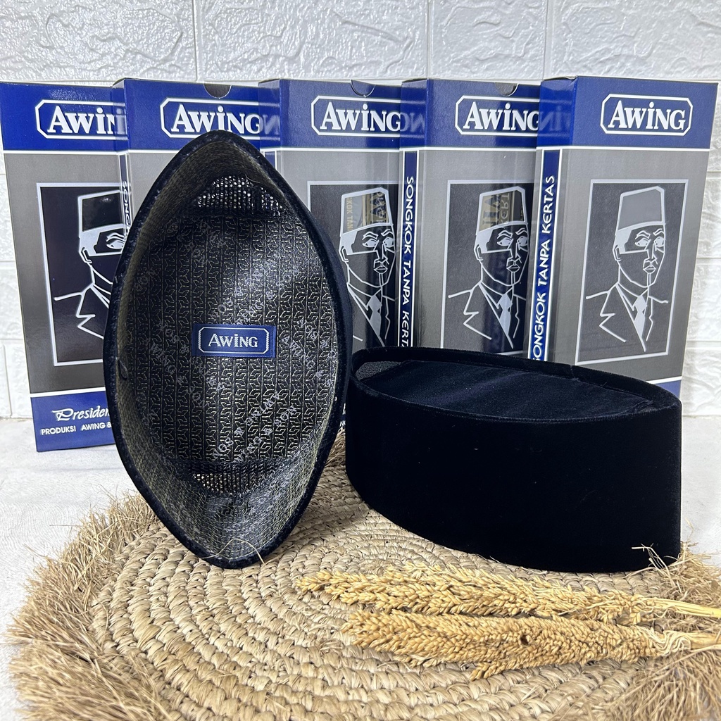 Awing Songkok Hitam | Peci Hitam | Peci HItam Bludru | Sogkok Muslim