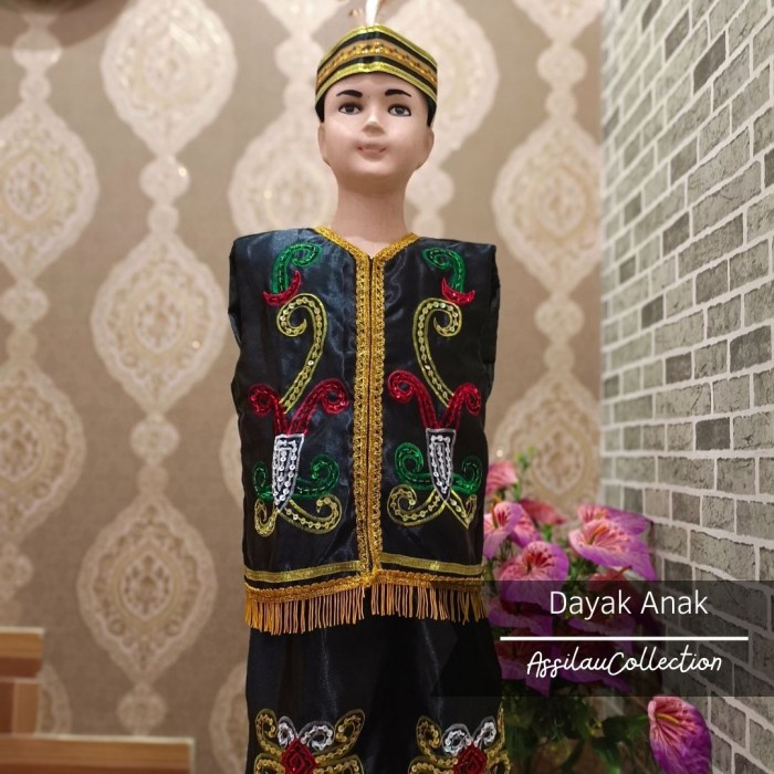Diskon Baju Adat Anak Kalimantan Timur/Dayak satuan (Laki/Cewek) - Dayak Laki, 3