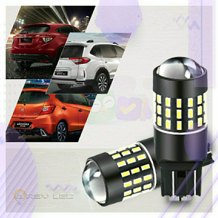 Lampu REM mobil Honda Mobilio Brio BRV CITY Freed Lensa Projie 360° - Merah, 2 kawat