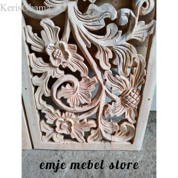 Flash Saleee Hiasan Dinding Ukir Kayu Mahoni Ukiran Tempel Gebyok murah