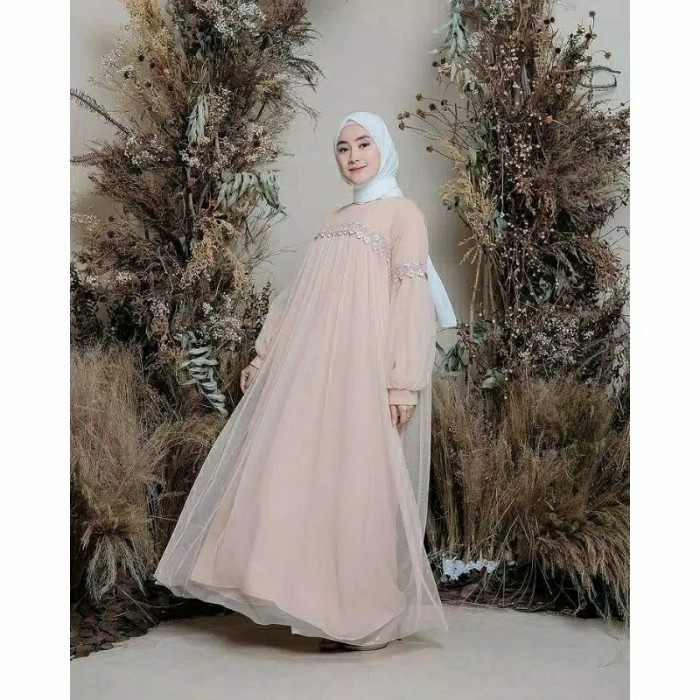 Dress Gamis Pesta Arab Baku Lebaran Coksu Bumil Friendly - L