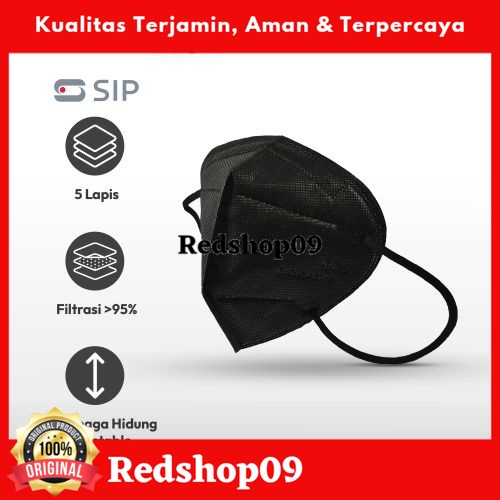 S Sip Set 5 Pcs Masker Anti Virus Kn95 - Hitam/masker