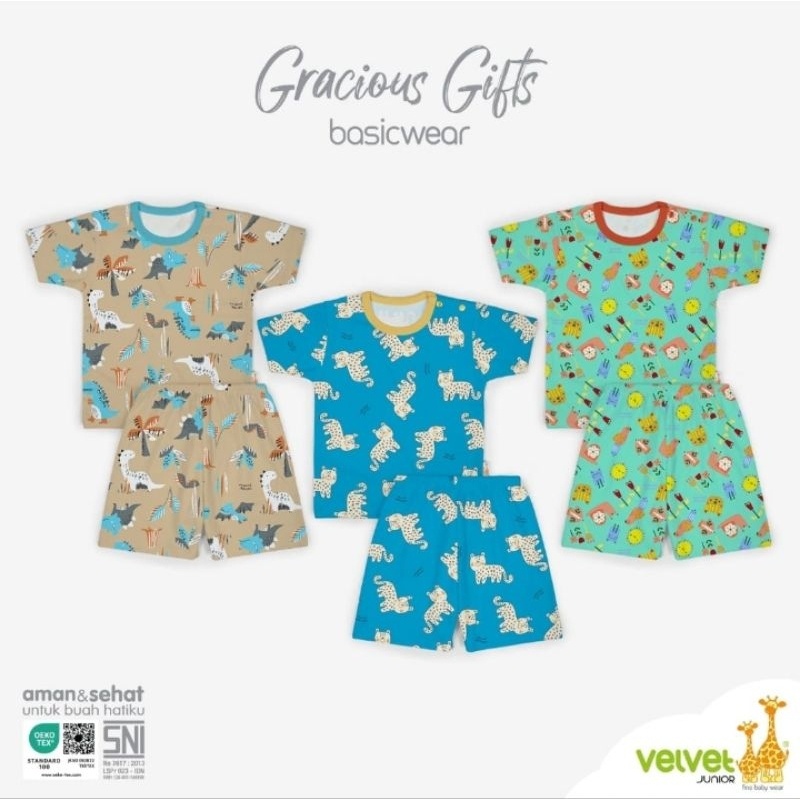 AN687BE ( 3Pcs ) setelan Velvet Junior Pendek GRACIOUS GIFTS , SPARKLING ESCAPADES , ARCTIC CIRCLE ,