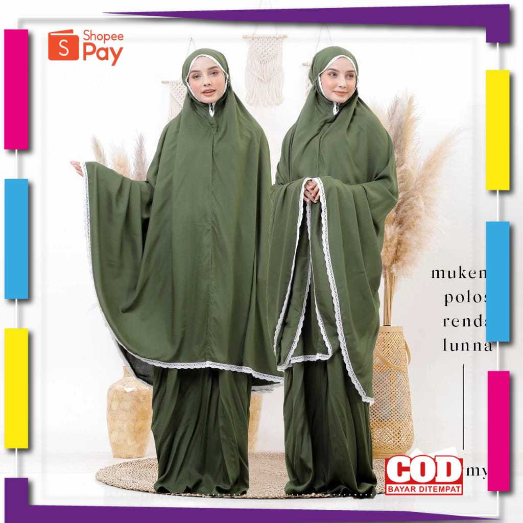 RAMADHAN SALE // Mukena Dewasa Siti Khadijah Daily Premium Katun Mukena Polos Jumbo Renda Rajut Simp