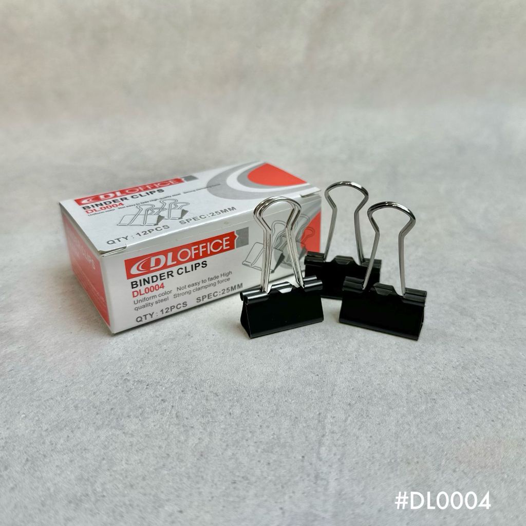 

Binder Clip Impor DL004 Ukuran 25 mm Penjepit Kertas Klip Binder 1 Box Isi 12 Pcs SHESB