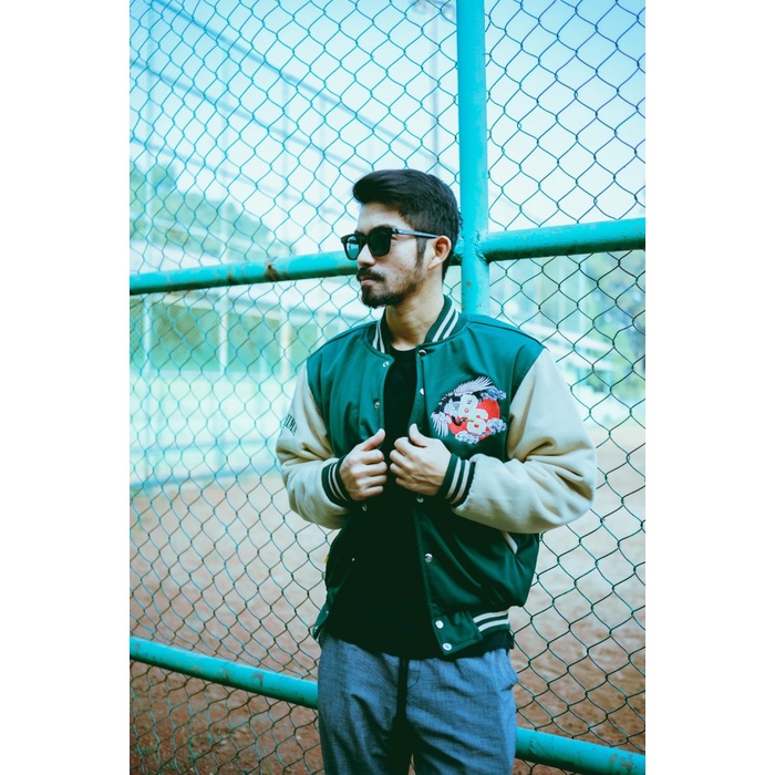 ✨MURAH✨ -Varsity Baseball Japan Vintage Jacket Kagoshima Club of 1986 Hijau - XL