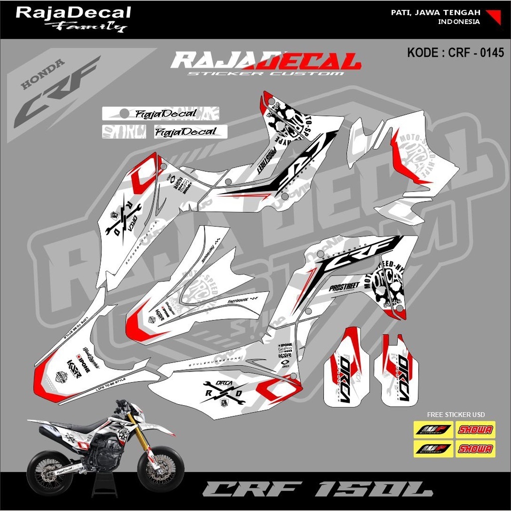 PROMO Dekal CRF_ DECAL STICKER CRF 150L Tema ORCA | Oneonenine ( NO CUSTOM DESIGN )