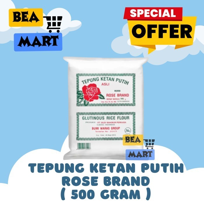 

Tepung Ketan Putih Murni Asli Rose Brand 500 gr | Pulut Glutinous 500g