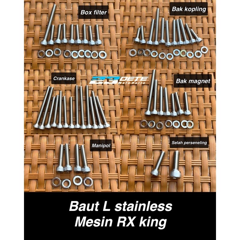 baut L stainless stenlis THE full set mesin RX king