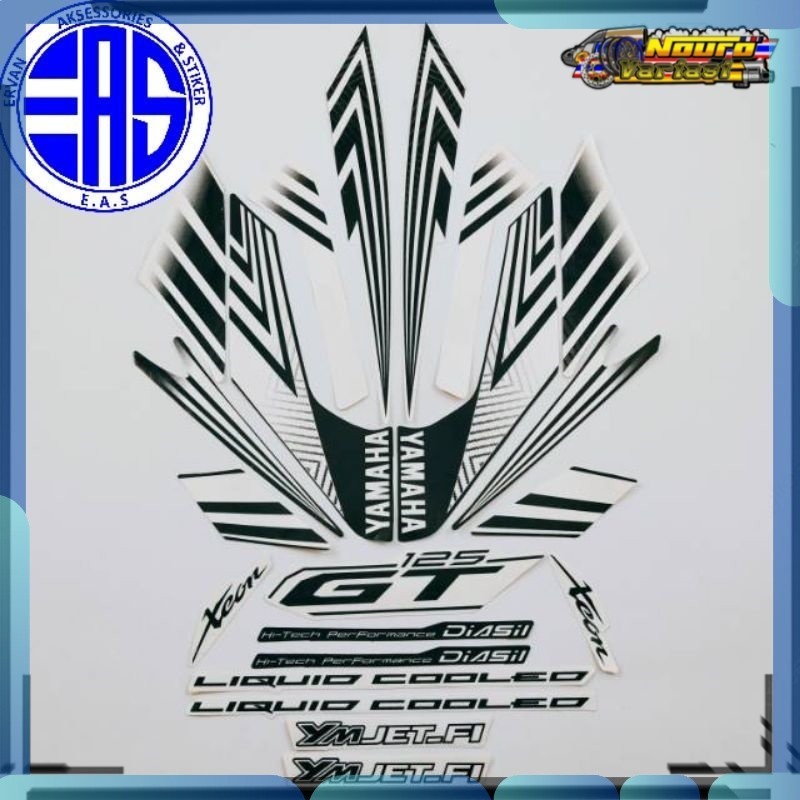 Stiker striping yamaha xeon gt 125 2014 putih  motor  bagus