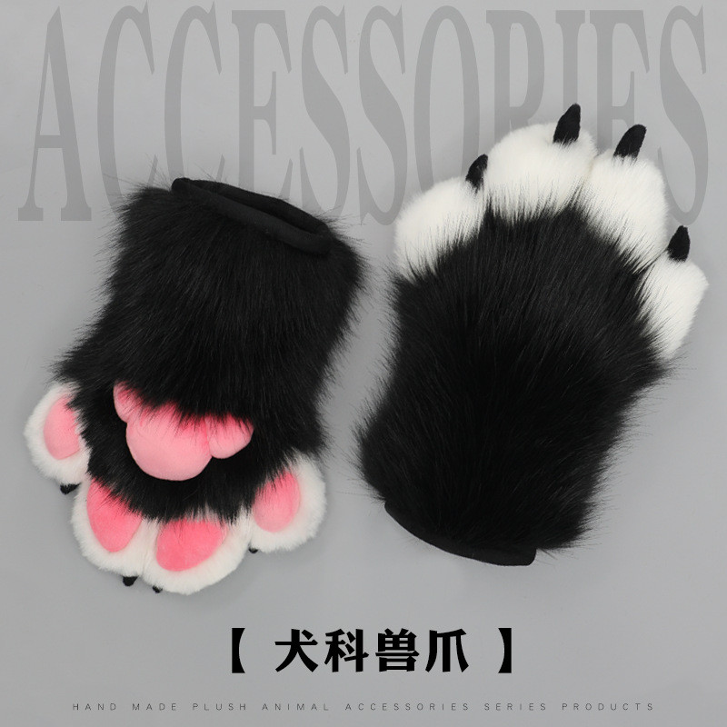 Women Cute Plush Cosplay Costume Furry Animal Paw Gloves Cat Girl Gloves Cat Paw Cute Plush Fursuit 