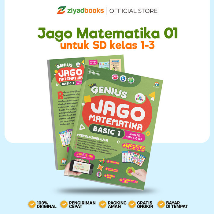 

Ziyadbooks - Buku Pembelajaran Anak kelas 1 - 3 SD - Genius Jago Matematika Basic 1
