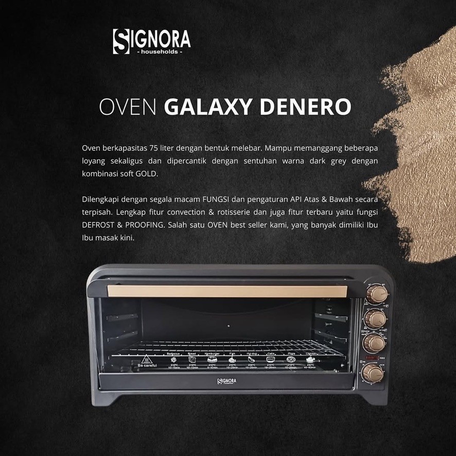 SIGNORA Oven Galaxy De Nero 75 Liter