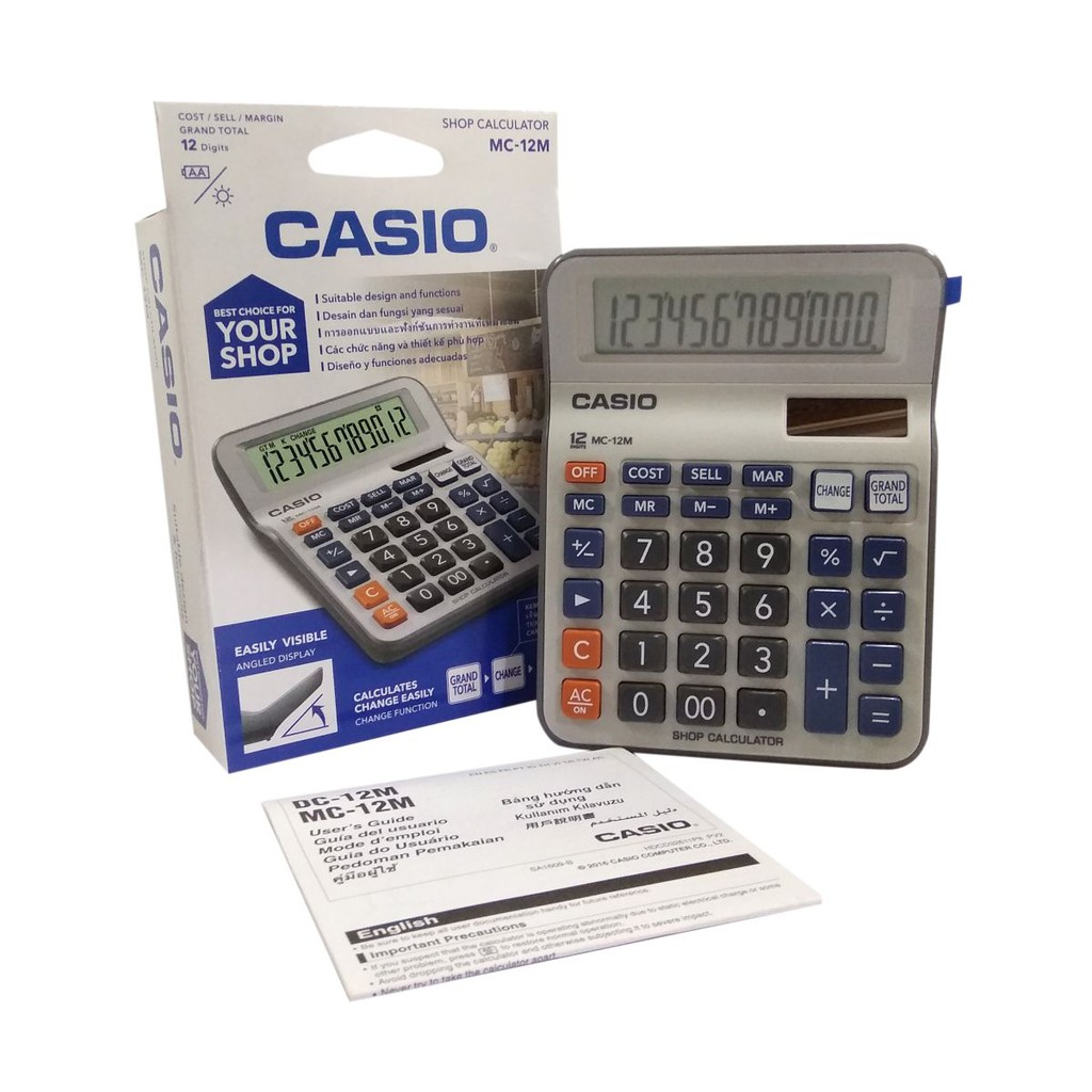 

Kalkulator CASIO SHOP 12 Digit MC-12M Dekstop Kalkulator Orginal DC-12M