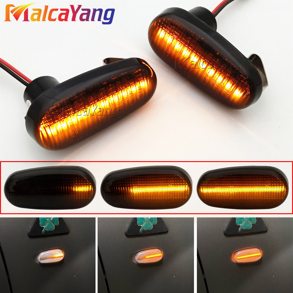 

For Alfa Romeo Mito 955 147 GT 937 Fiat Bravo 2 Dynamic LED Side Marker Lights Arrow Turn Signal Flashing Blinker Lamp 2Pcs