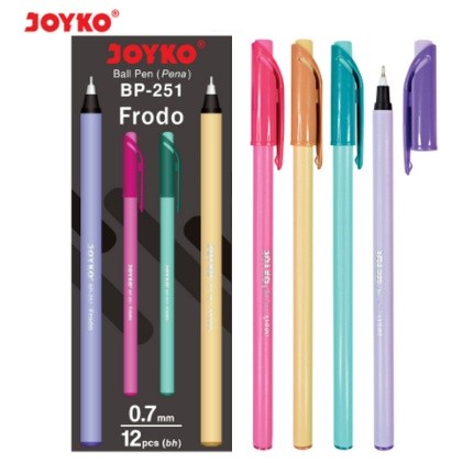 

BALL PEN PULPEN PENA JOYKO BP-251 FRODO 0.7 mm BOLPEN MURAH HITAM PASTEL WARNA WARNI BLACK GROSIR TIDAK MUDAH KERING ATK KANTOR ASLI BOLPOINT LUCU BP 251 BP251