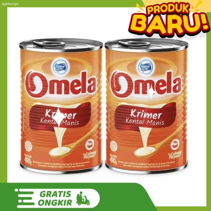 

PAKET MURAH 5 PCS Frisian Flag Omela Krimer Kental Manis Can 490g