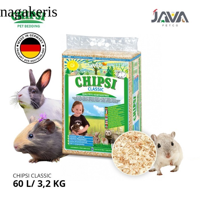 

CHIPSI Classic - Serbuk Kayu Hamster/Burung- Wood Pet Litter 3,2 kg antik