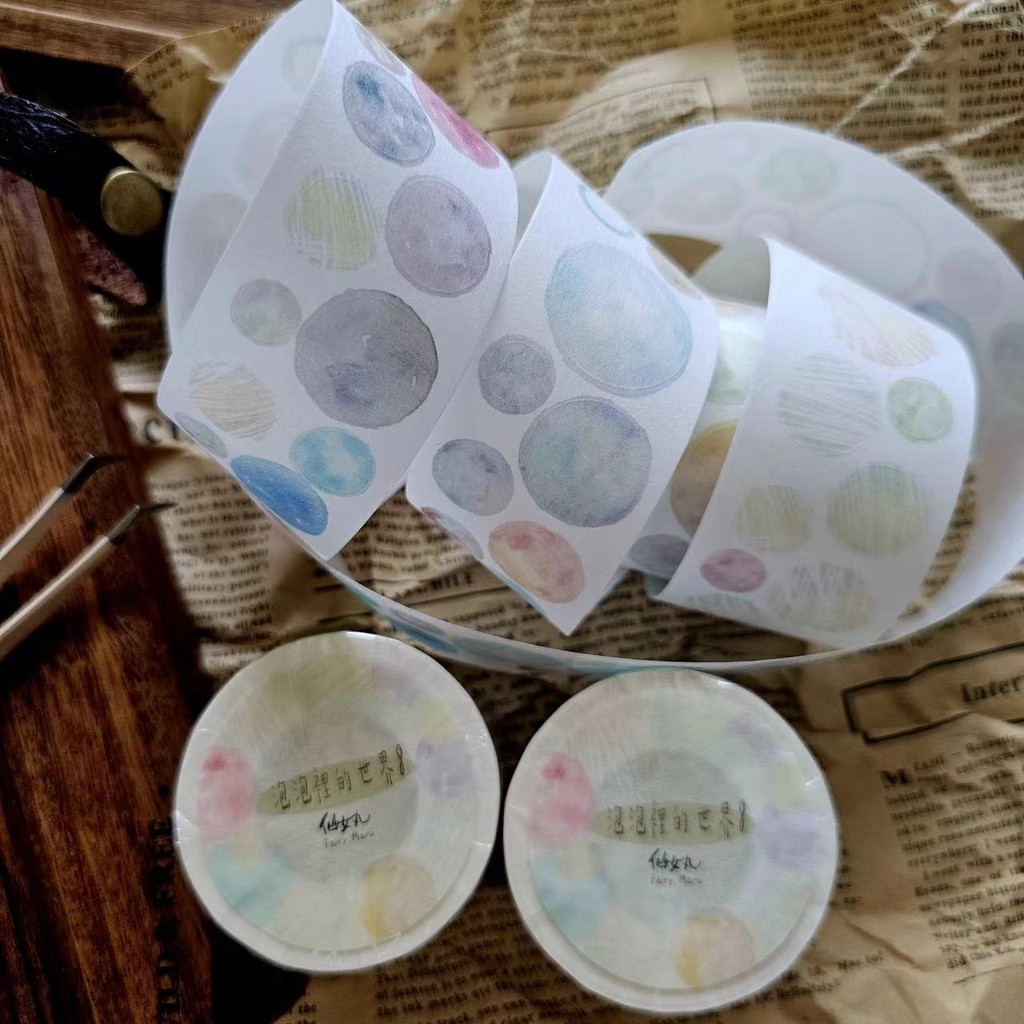 

Fairy Maru Vintage The World in Bubbles 8 Washi Tape for Card Making Planner DIY Plan Decorative Sticker