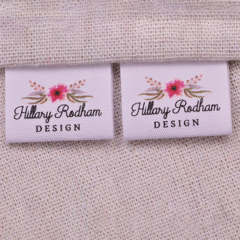 

Mooglonk 30x60mm Custom Clothing Labels-Personalized Brand Organic Cotton Ribbon Labels Logo or Text Sewing DIY Labels