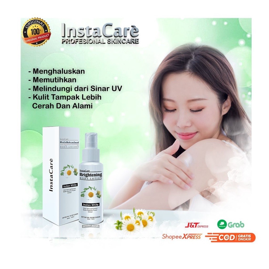 Lotion Siang Instacare - Whitening Body Lotion Pemutih Badan - InstaCare Body Scrub Pomegrante