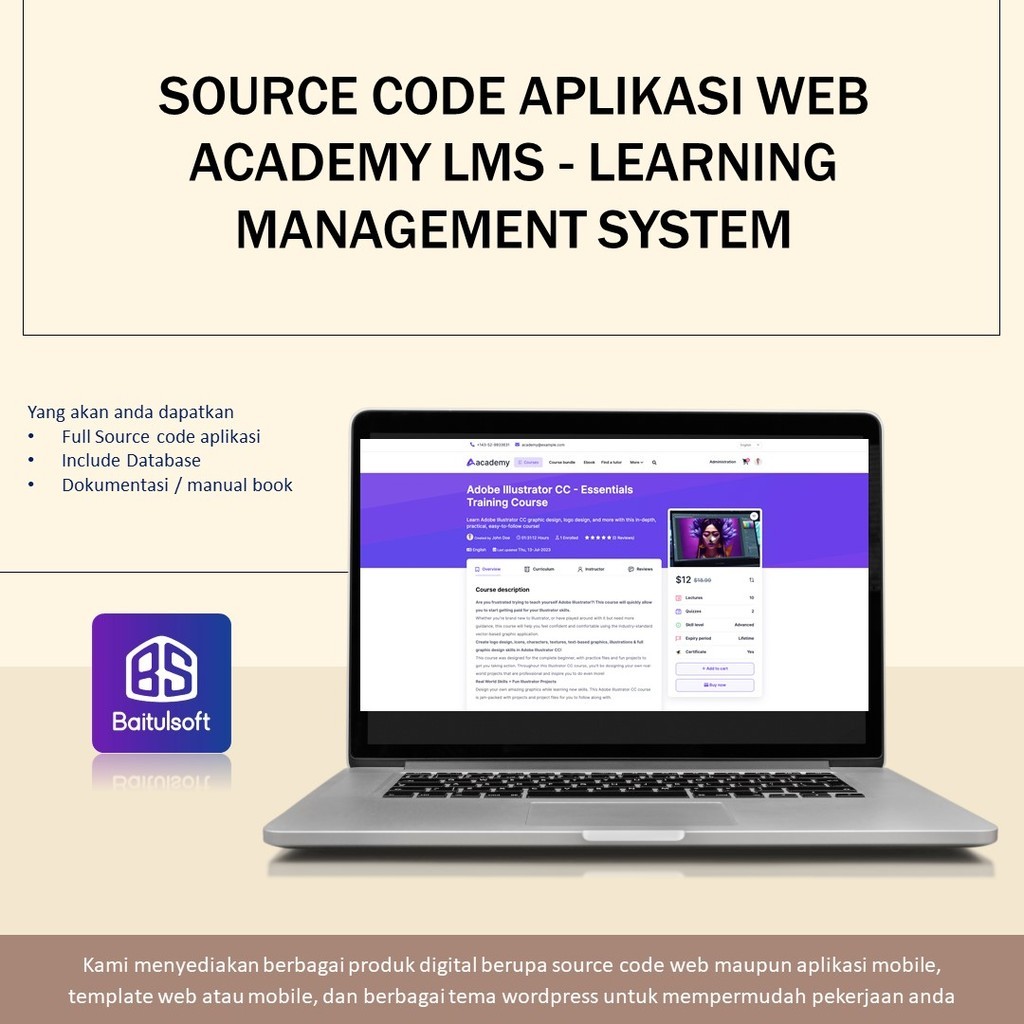 SOURCE CODE APLIKASI WEB ACADEMY LMS - LEARNING MANAGEMENT SYSTEM