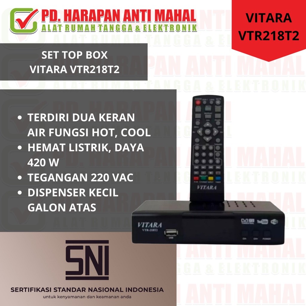 SET TOP BOX VITARA VTR218T2/ SET TOP BOX DIGITAL VITARA VTR218T2/ PENANGKAP SIARAN DIGITAL VITARA VT