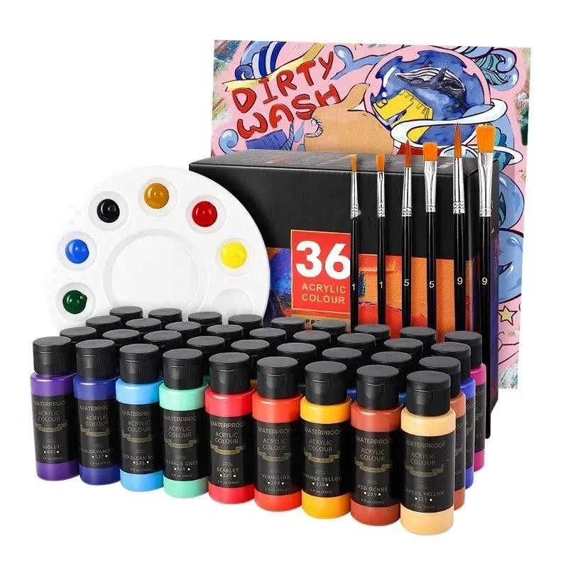 

Acrylic Paint 12/24/36 Colors Acrylic Paint Set Paint for Fabric Clothing Painting Rich Pigments for Artists Painting