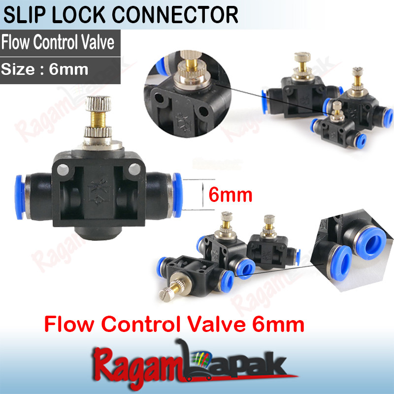 Flow / Speed Control Valve 6 mm - Pneumatic Quick Fitting