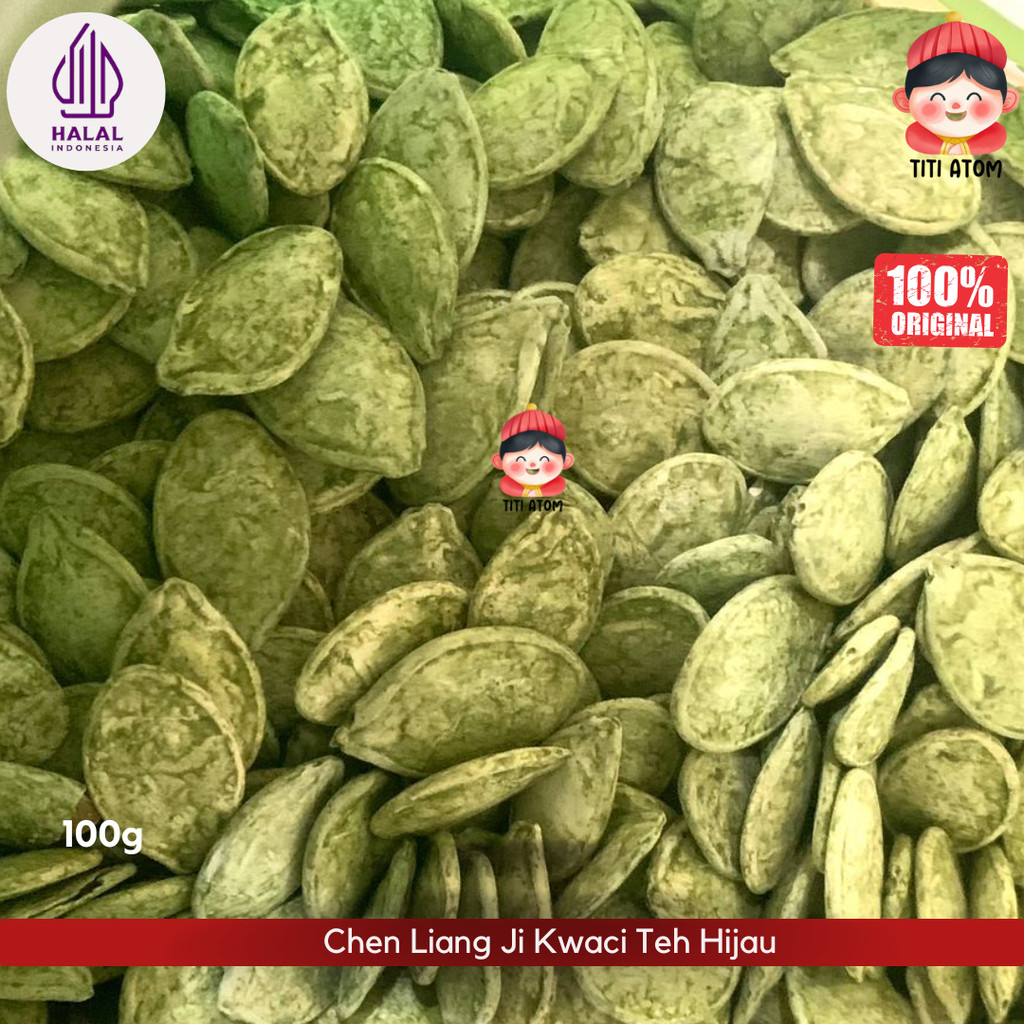

Chen Liang Ji Kwaci Kuaci Teh Hijau Green Tea Pumpkin Seeds Imlek Sincia 100g