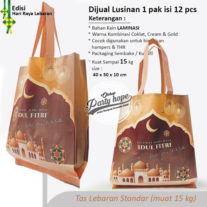

(isi 12) Tas souvenir Goodie bag kantong Idul Fitri Lebaran Ramadhan M
