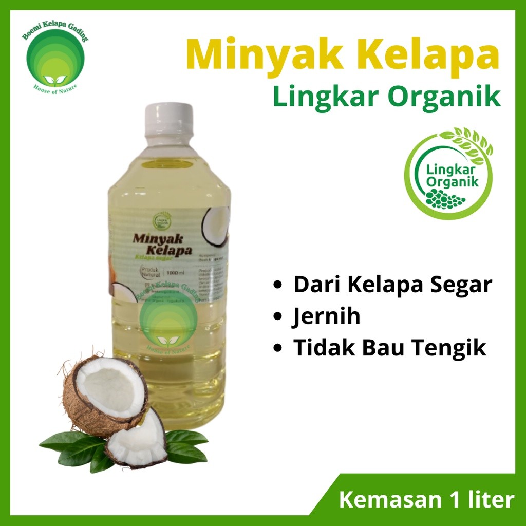 

Lingkar Organik Minyak Kelapa Kemasan 1 liter Coconut Cooking Oil