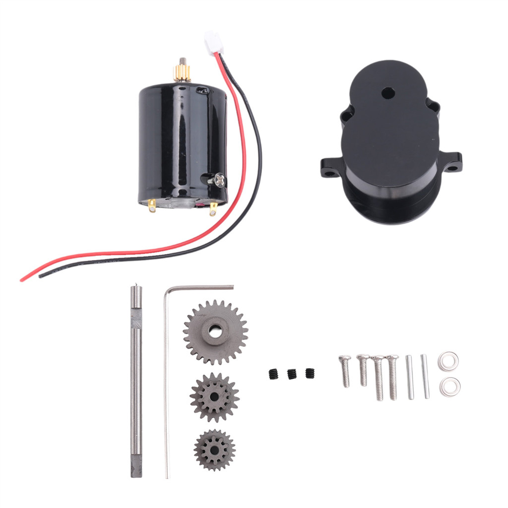 Metal Transmission Gearbox with 370 Motor & Steel Gear for WPL D12 D42 1/10 RC Car Upgrade Parts Acc