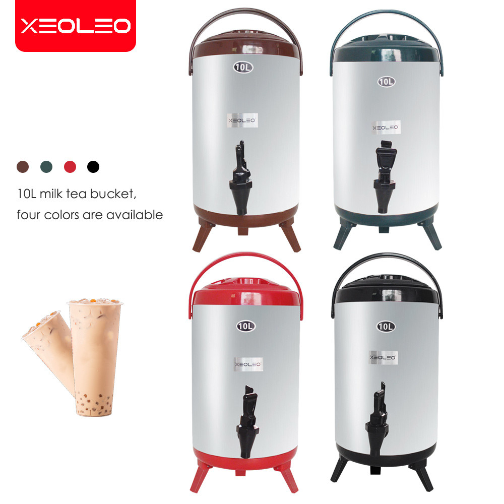 XEOLEO Bubble tea Insulation preservation barrel 10L Insulation Bucket Stainless steel Insulation ba