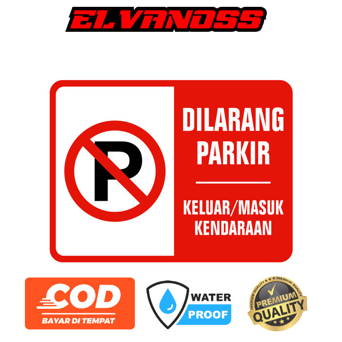 

STIKER Rambu Dilarang Parkir Custom 45cm x 60cm Plat FREE CUSTOM DESAIN