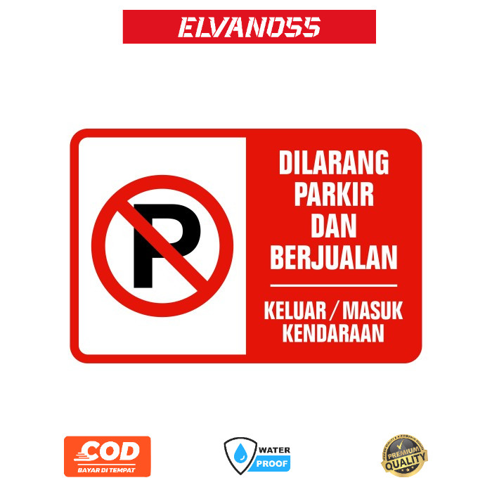 

STIKER RAMBU DILARANG PARKIR DAN BERJUALAN 20CM X 30CM FREE CUSTOM DESAIN