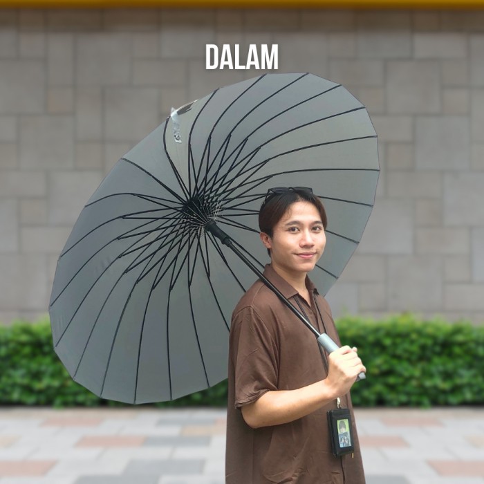 Payung Besar Anti UV Motif Polos 1648 Payung Pejabat Kokoh Payung Aesthetic Besar Payung Jumbo Umbre