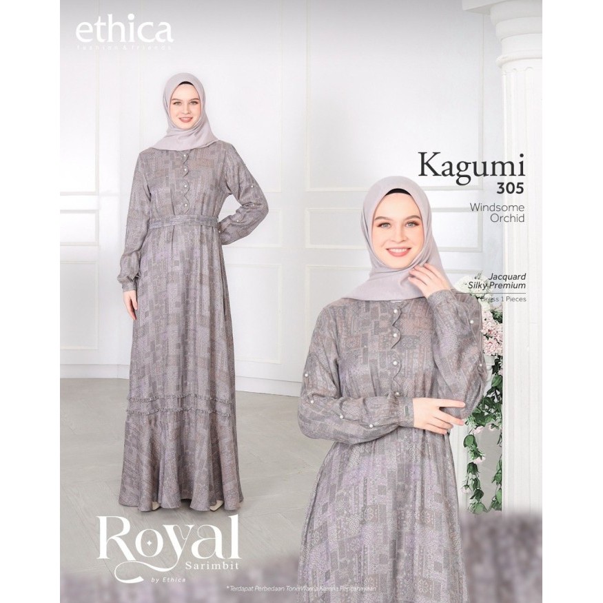 Baju Sarimbit Keluarga Muslim + Ethica ROYAL 29 WINDSOME ORCHID + Ori - Gamis Ibu, XS
