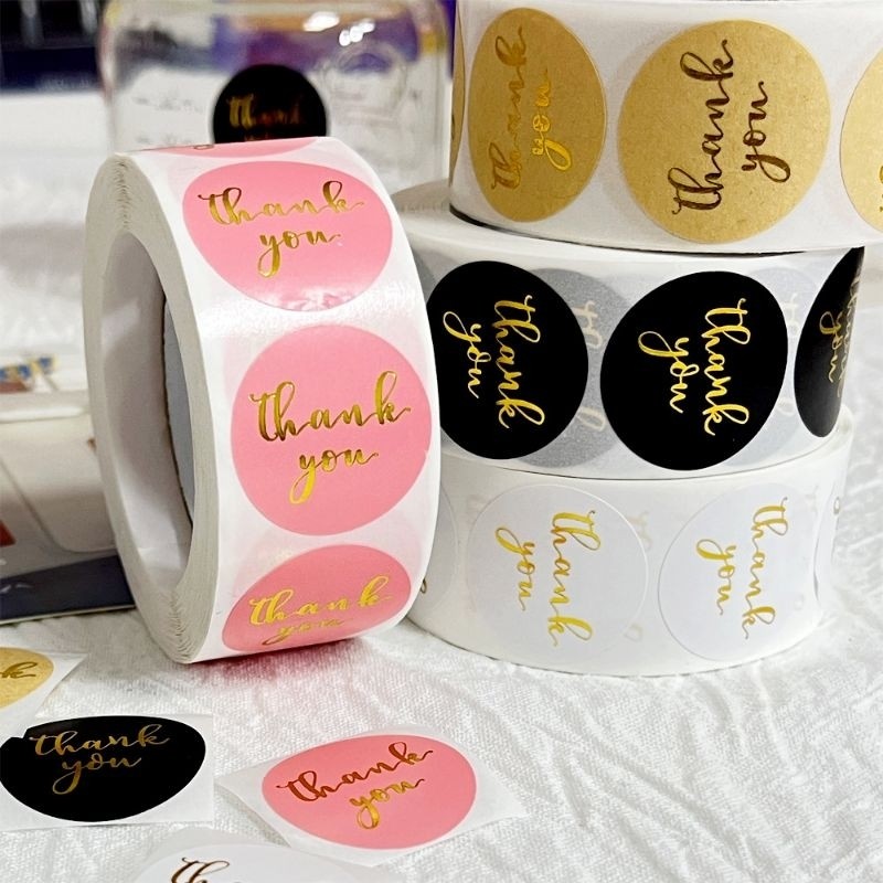 

LUCKY 500 PCS STIKER ROLL THANK YOU STICKER TQ JUALAN HOMEMADE