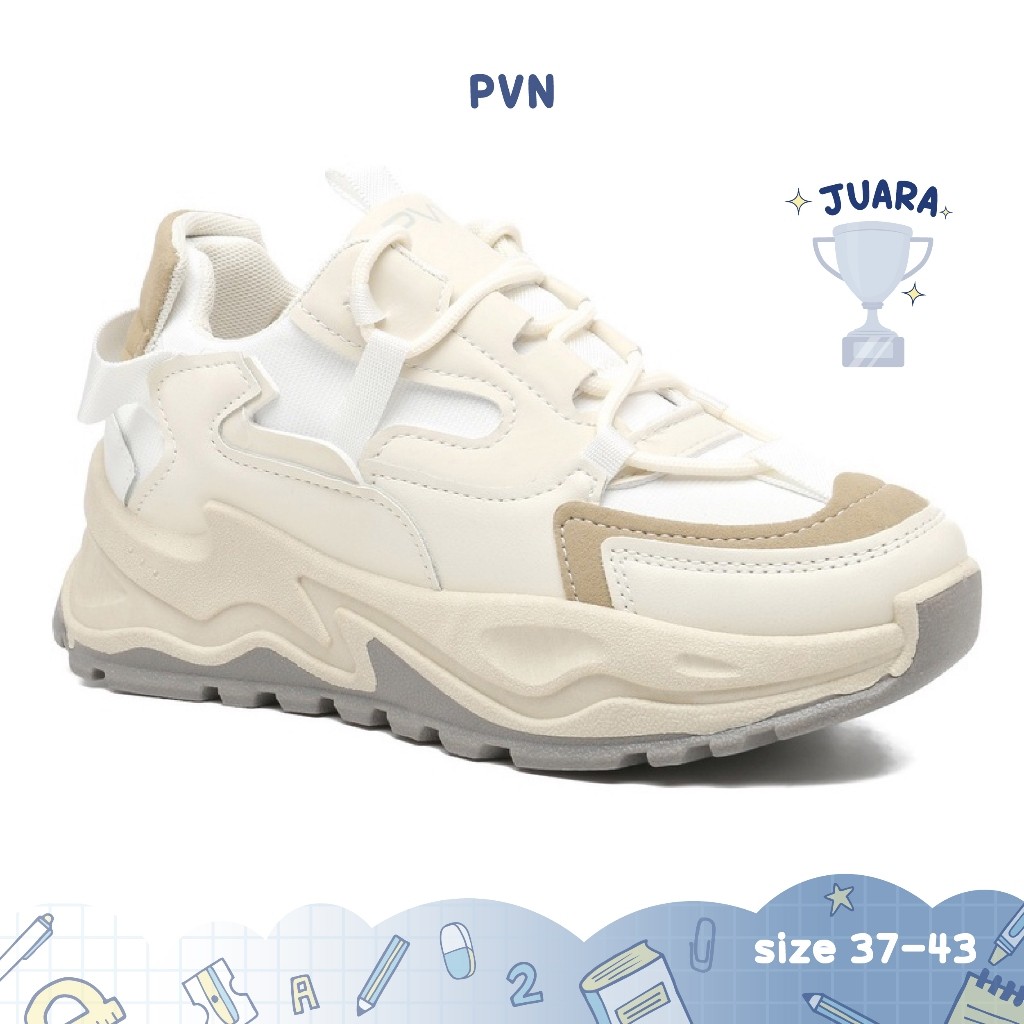 [NEW PRODUCT] PVN Jungkook Sepatu Sneakers Wanita Sport Shoes Krem 129