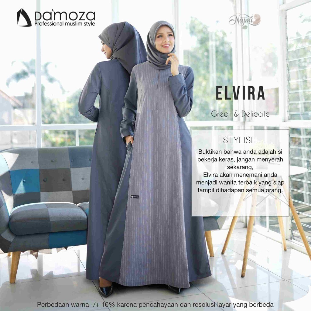 Koleksi Najmi / Damoza Elvira Dress / Gamis Mewah Wanita Dewasa Model Simple Elegant Elvira by Damoz