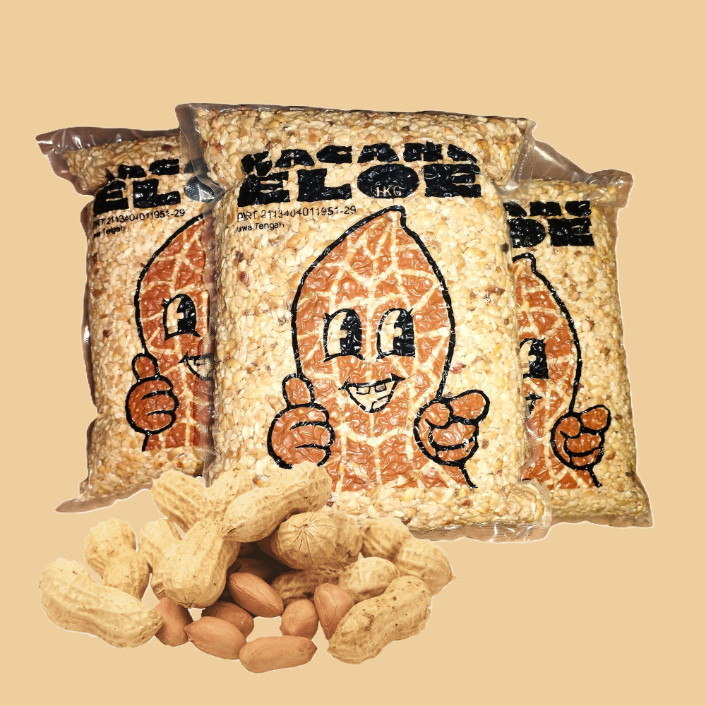 

Kacang Cacah Sangrai Premium ELOE Toping Kue Kurma Kemasan 1Kg