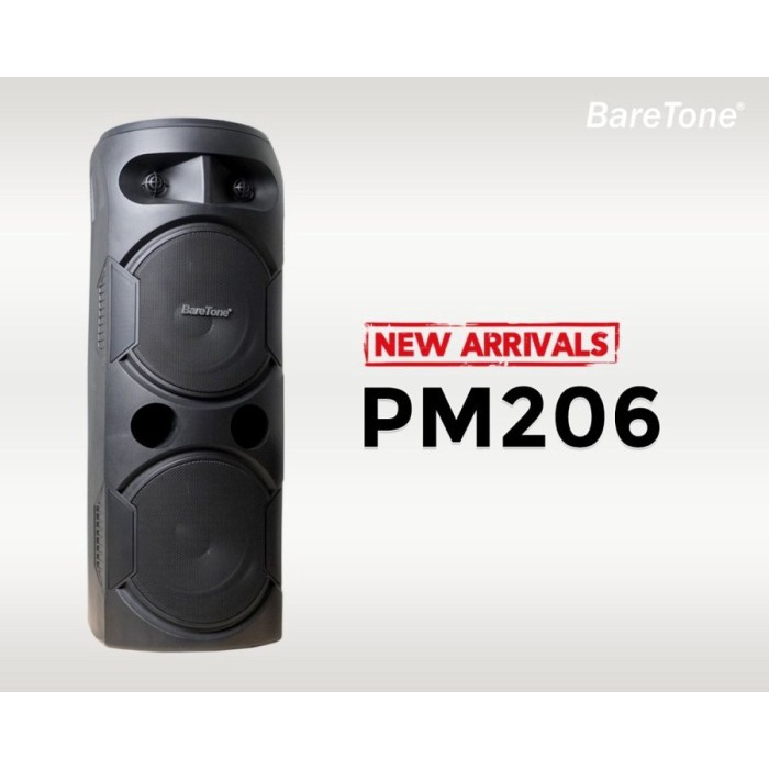 Speaker Portable BareTone PM206 / PM 206 / PM-206 2 X 6,5 INCH