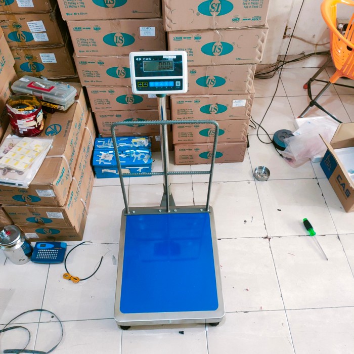 Timbangan Duduk CAS HDI Cap 500kg + Pagar / timbangan digital 500kg CAS HDI/ Timbangan Digital Jurag
