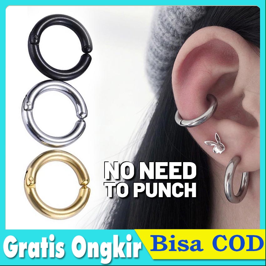 Anting Jepit/Anting Non Tindik/Anting Jepit Pria/Anting Jepit Bulat/Anting Jepit Ring/Anting Kpop/An